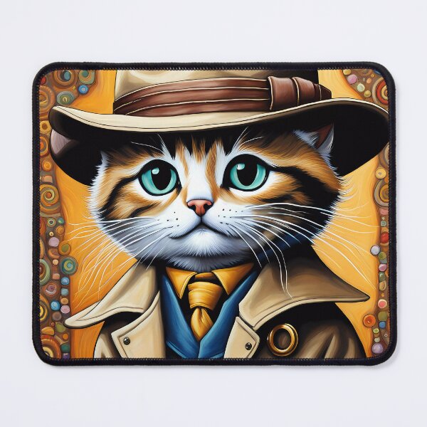 Item preview, Folk Art Kitten as a Detective designed and sold by Colin Bentham.