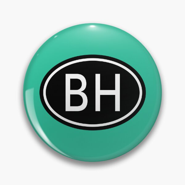 Item preview, BH Initials Monogram Oval White Letters designed and sold by Jeallan Designs.
