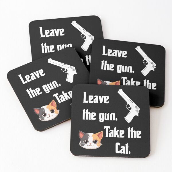 Item preview, Leave the gun, take the cat, funny godfather parody designed and sold by Merchattack.