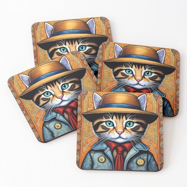 Item preview, Folk Art Kitten as a Detective designed and sold by Colin Bentham.