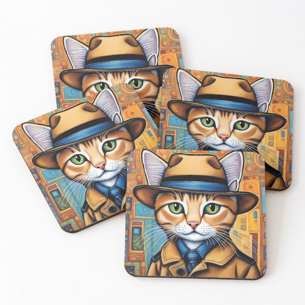 Item preview, Folk Art Kitten as a Detective designed and sold by Colin Bentham.