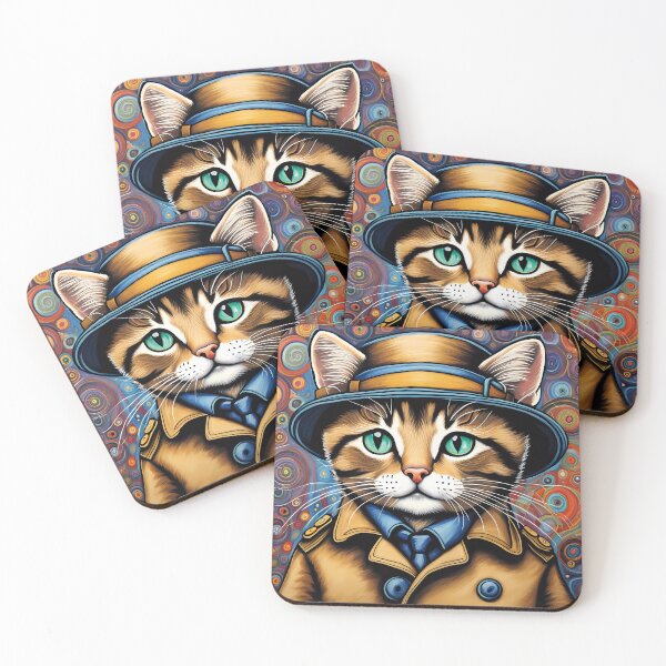 Item preview, Folk Art Kitten as a Detective designed and sold by Colin Bentham.