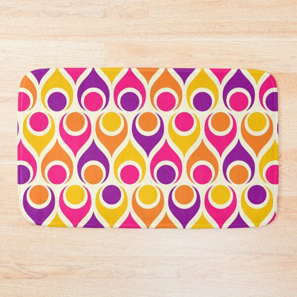 Item preview, Retro midcentury Atomic teardrops circles colorful geometric pattern designed and sold by Dana Du.