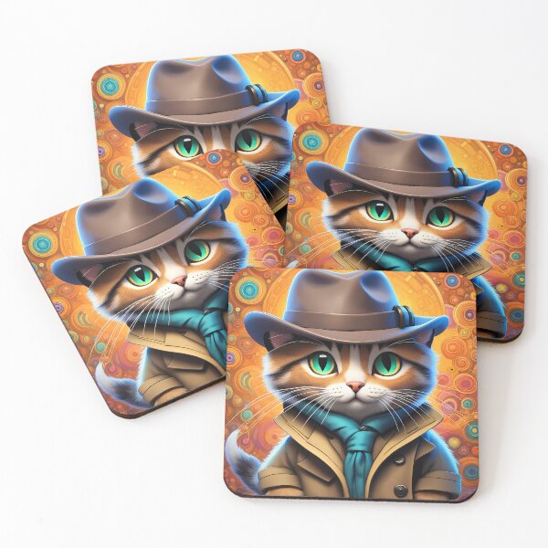 Item preview, Folk Art Kitten as a Detective designed and sold by Colin Bentham.