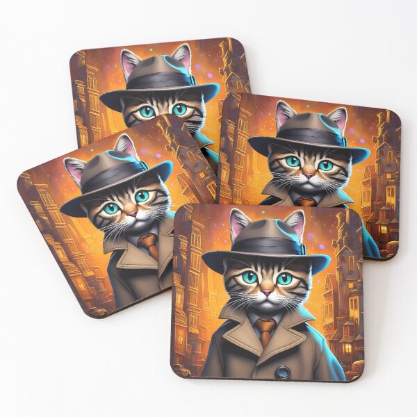 Item preview, Folk Art Kitten as a Detective designed and sold by Colin Bentham.