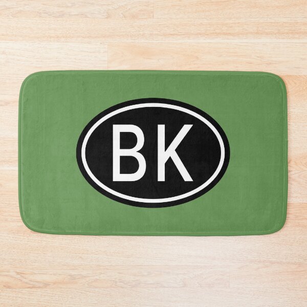 Item preview, BK Initials Monogram Oval White Letters designed and sold by Jeallan Designs.
