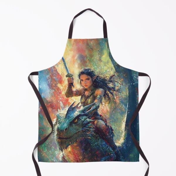 Item preview, Elven Warrior Woman Flying Dragon designed and sold by artbybrado.
