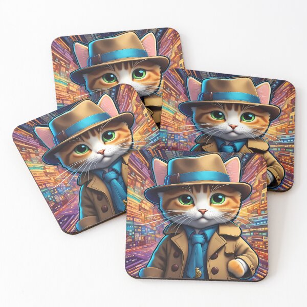 Item preview, Folk Art Kitten as a Detective designed and sold by Colin Bentham.