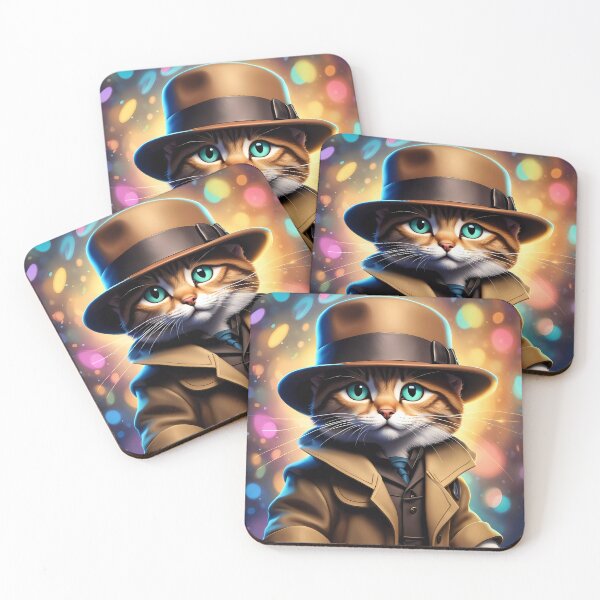 Item preview, Folk Art Kitten as a Detective designed and sold by Colin Bentham.
