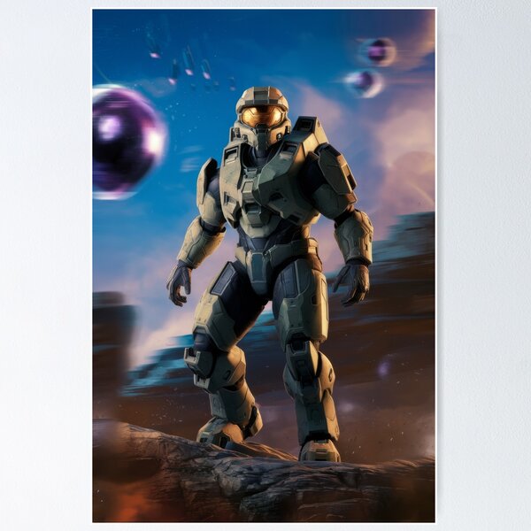 Artikel-Vorschau von Sci-Fi-Poster zur Master Chief Halo-Serie, designt und verkauft von DigitalDuskCo.