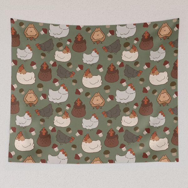 Item preview, Cottagecore Chicken and Mushrooms designed and sold by Milcat.