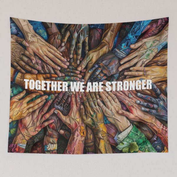 Item preview, "Together we are stronger" - Day of Respect for Cultural Diversity - Colorful textured hands designed and sold by Niss-store.