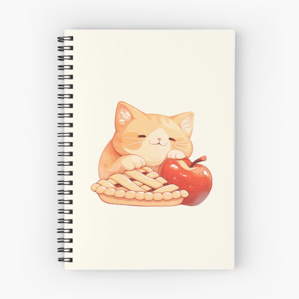 Item preview, Cute Orange Tabby Cat and Apple Pie designed and sold by NikoNekoDesigns.