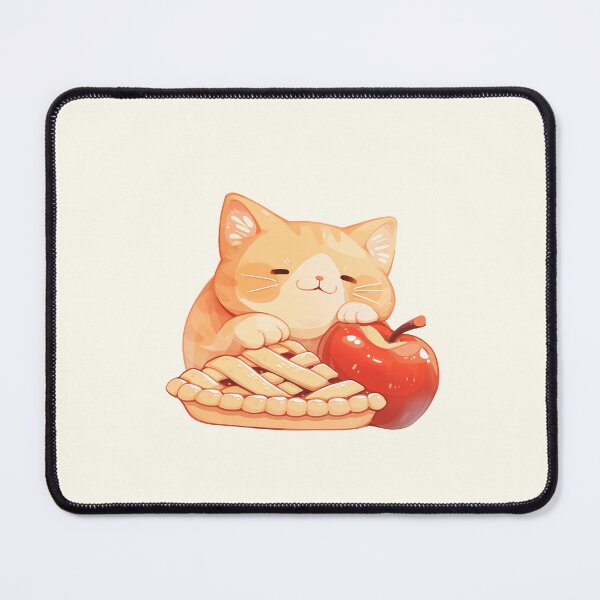 Item preview, Cute Orange Tabby Cat and Apple Pie designed and sold by NikoNekoDesigns.