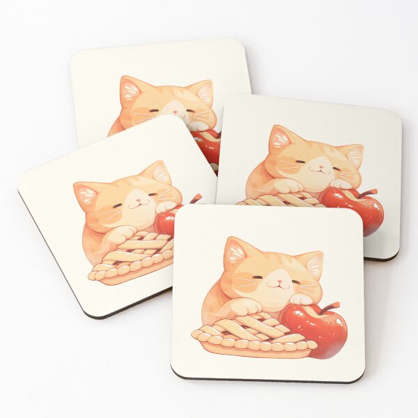 Item preview, Cute Orange Tabby Cat and Apple Pie designed and sold by NikoNekoDesigns.