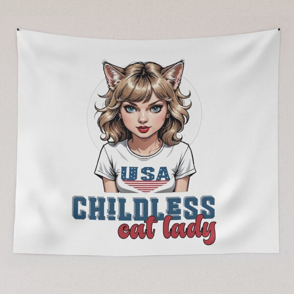 Item preview,  childless cat lady funny saying kamala 2024 cat woman designed and sold by PROTONEDL.