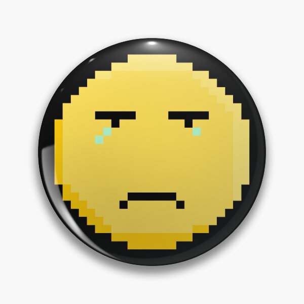 Item preview, Epic face pixel emoji meme pin sticker  designed and sold by CyberPunk2088.