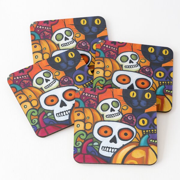 Item preview, Haunted Parade: Skulls, Pumpkins, and Black Cat designed and sold by Soul-Sparks.