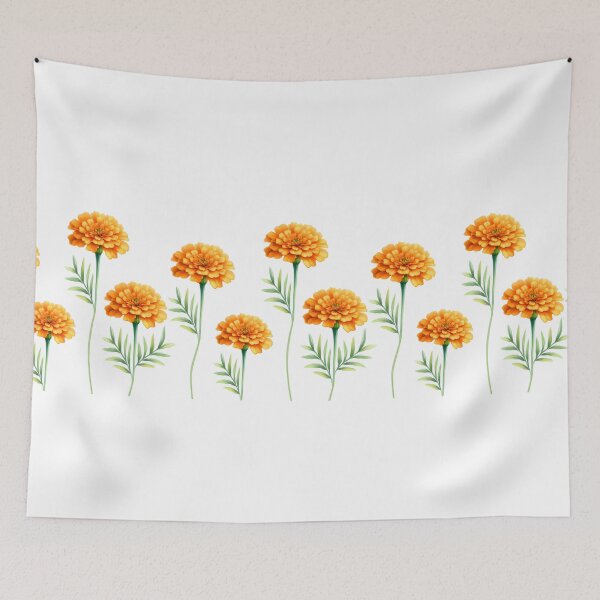Item preview, Retro watercolor Marigold Garden  designed and sold by Charmy Design.