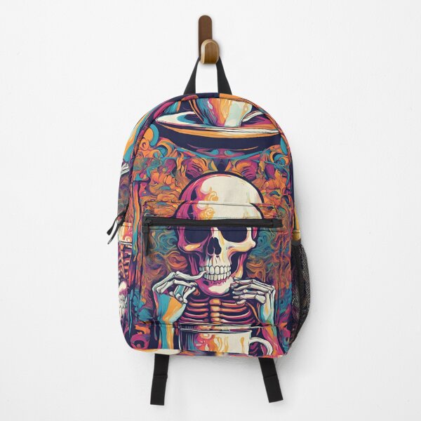 Item preview, Colorful skeleton drinks coffee or tea, coffee lover, tea lover designed and sold by KolorellaS.