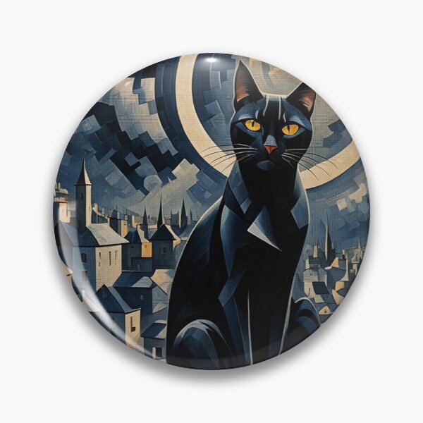 Artikelvorschau, Schwarze Katze im Mondlicht bei Nacht entworfen und verkauft von Erlin Rudho.