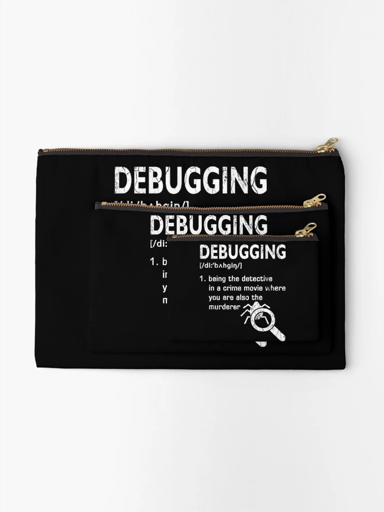 Thumbnail 2 of 4, Zipper Pouch, Debugging Definition Funny Coding Programming designed and sold by FernaRoje.
