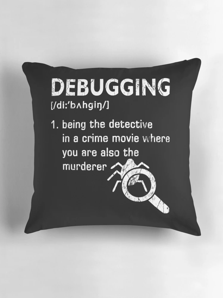 Thumbnail 3 of 4, Pillow, Debugging Definition Funny Coding Programming designed and sold by FernaRoje.