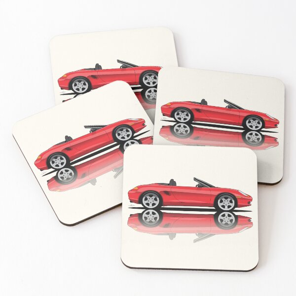 Item preview, Porsche 986 Boxster classic illustration red reflection designed and sold by blackdogshop.