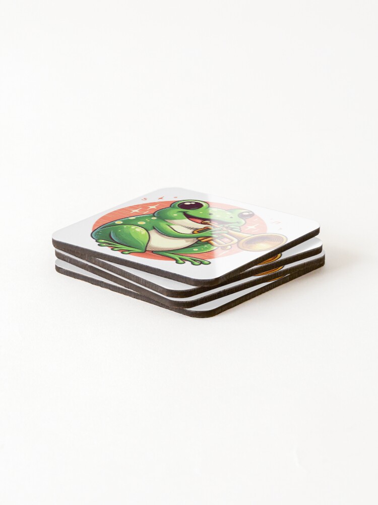 Thumbnail 4 of 5, Coasters (Set of 4), Frog designed and sold by Azrora.