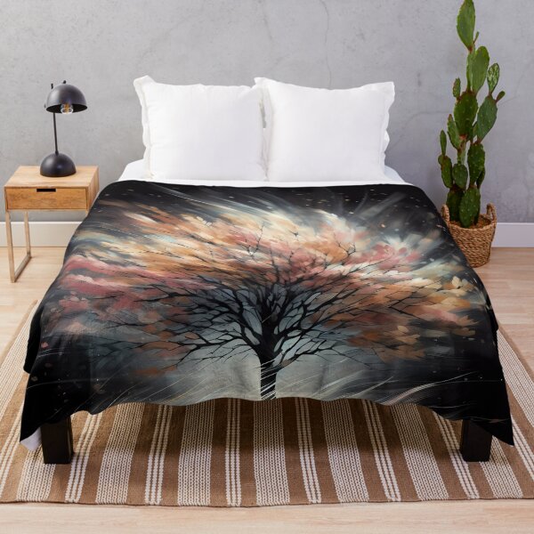 Item preview, Autumn tree blowing in the wind print.  designed and sold by ShazellArt.