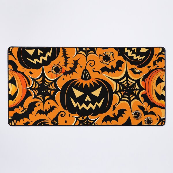 Item preview, HALLOWEEN PATTERN 01 / Gift items and personal use / Halloween, Pumpkin, Bat, Spider, Spooky, Scary, Funny, Horror, Yellow, Black, Dark, Art designed and sold by LumDesignArt.