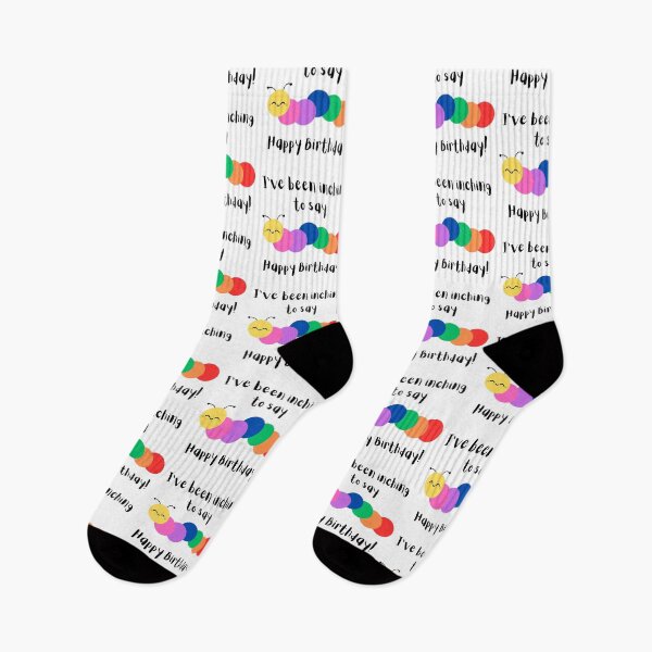 Item preview, "Inching to Say Happy Birthday" - Cute Caterpillar Design designed and sold by LaughingLabCoat.