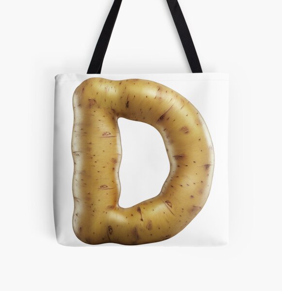 POTATO LETTER D All Over Print Tote Bag