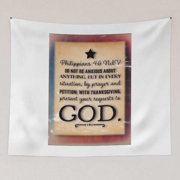 Item preview, Philippians 4:6 NIV Christian Verse for Anxiety designed and sold by Our Bible Journey.
