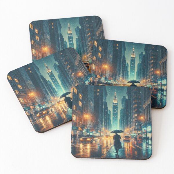 Item preview, Rainy evening in town designed and sold by FRStudio2024.