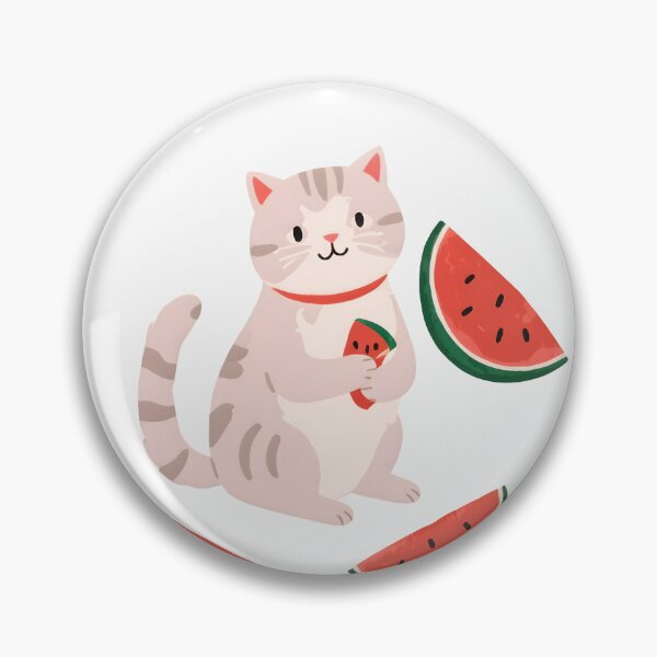 Item preview, Cat and a yummy watermelon designed and sold by WoollenLlama.