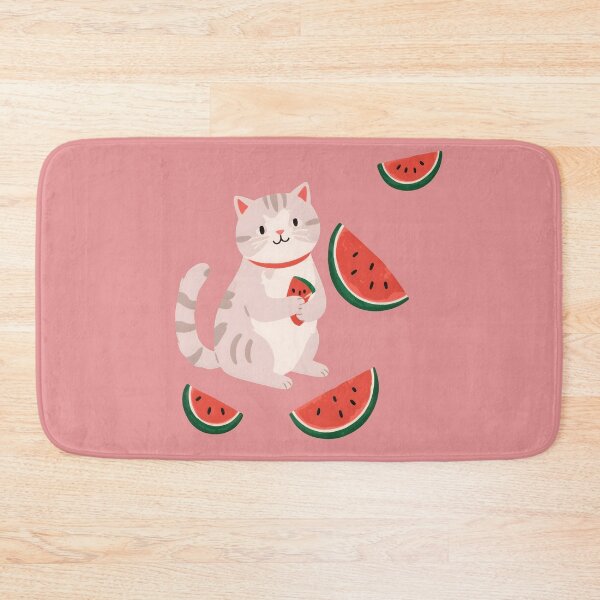 Item preview, Cat and a yummy watermelon designed and sold by WoollenLlama.