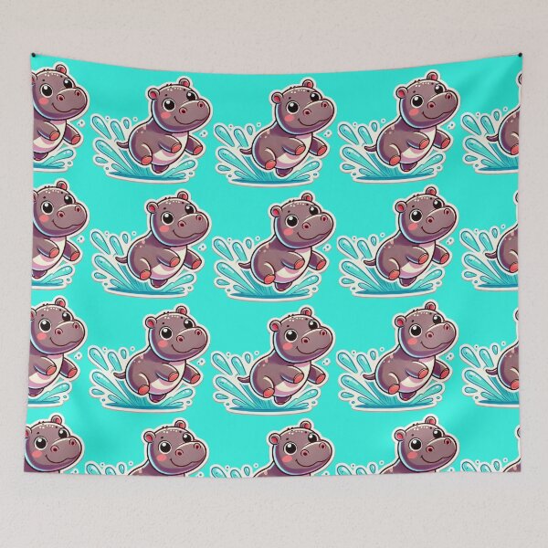 Item preview, Moodeng Bouncy Pygmy Hippo designed and sold by NutSkyArt.