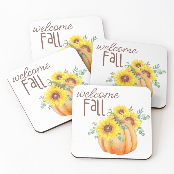 Item preview, Welcome Fall Sunflowers Pumpkin Art Autumn designed and sold by artsyandinspire.