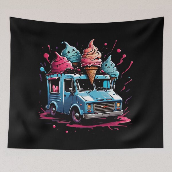 Item preview, Funny Haunted Ice Cream Truck designed and sold by DixierWanite.
