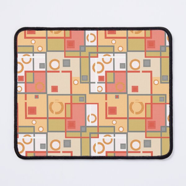 Item preview, Abstract modern squares circles seamless pattern orange designed and sold by fuzzyfox.