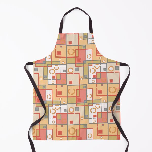 Item preview, Abstract modern squares circles seamless pattern orange designed and sold by fuzzyfox.