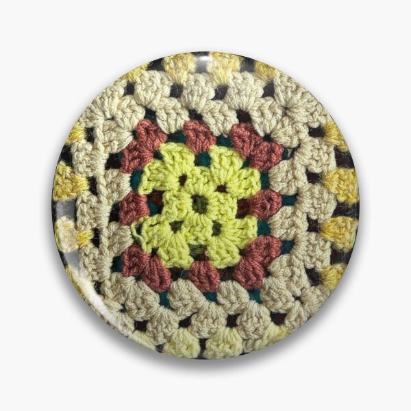 Item preview, Black Border with Yellow traditional vintage crochet Granny square  designed and sold by MeluCrochet.