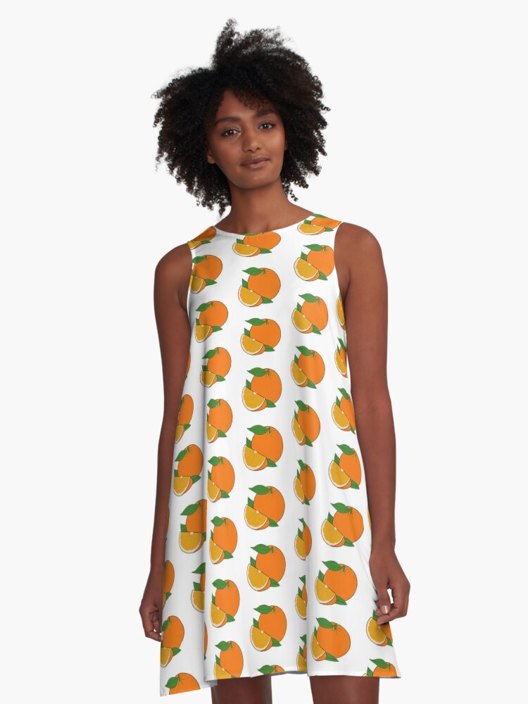 orange fruit dress