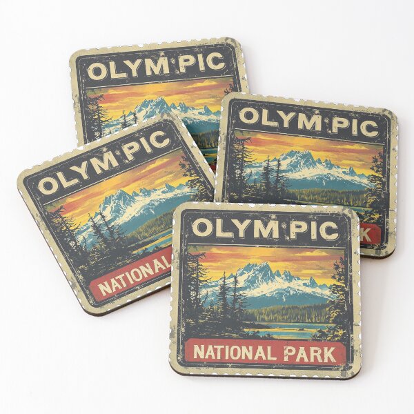 Item preview, Olympic National Park Vintage Stamp  designed and sold by Pujo Design.