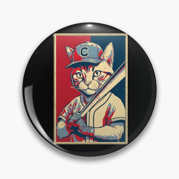 Item preview, Cat Baseball Player Golden Stone Frame HOPE designed and sold by TrueArtsStore.