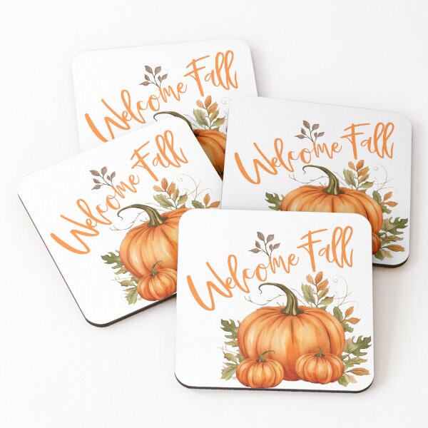 Item preview, Welcome Fall Pumpkins Autumn Leaves  designed and sold by artsyandinspire.