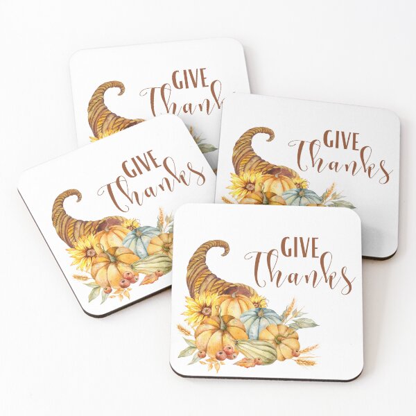 Item preview, Give Thanks Thanksgiving Fall Autumn Pumpkins Cornucopia designed and sold by artsyandinspire.