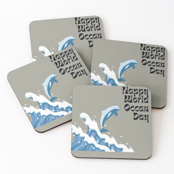 Item preview, Happy World Ocean Day Dolphin & Ocean Waves Artwork designed and sold by ValsaArt.