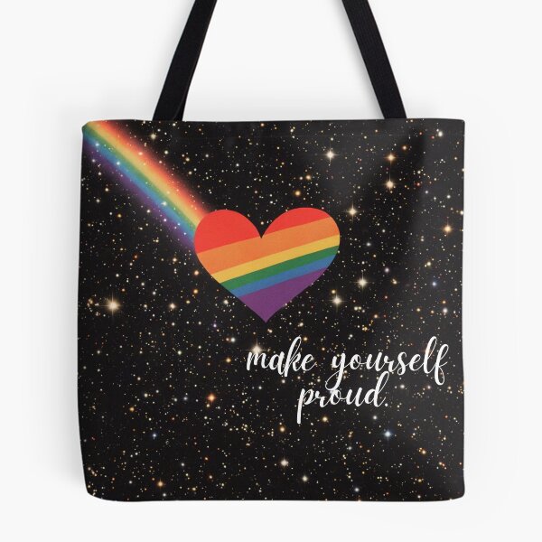 Item preview, make yourself proud rainbow heart LGBTQ designed and sold by WishLuckShop.